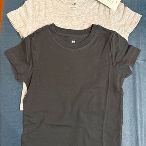 H&M Toddler Short Sleeve Tees in Charcoal and Lt Grey